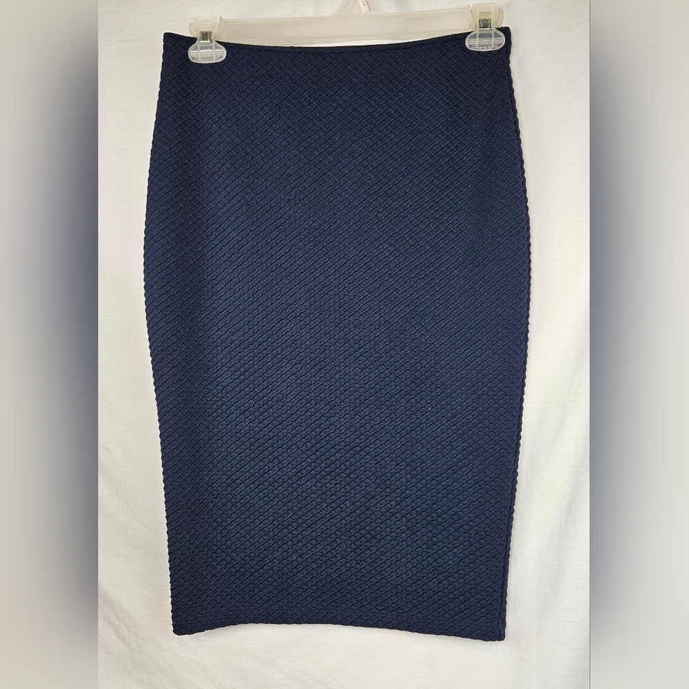 Apt. 9 Women's Blue Pencil Skirt Med Geometric‎ Textured Office Classic
